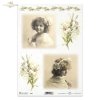 First Holy Communion. Young lady, symbols of innocence, children, girls, white lilies, bows in hair